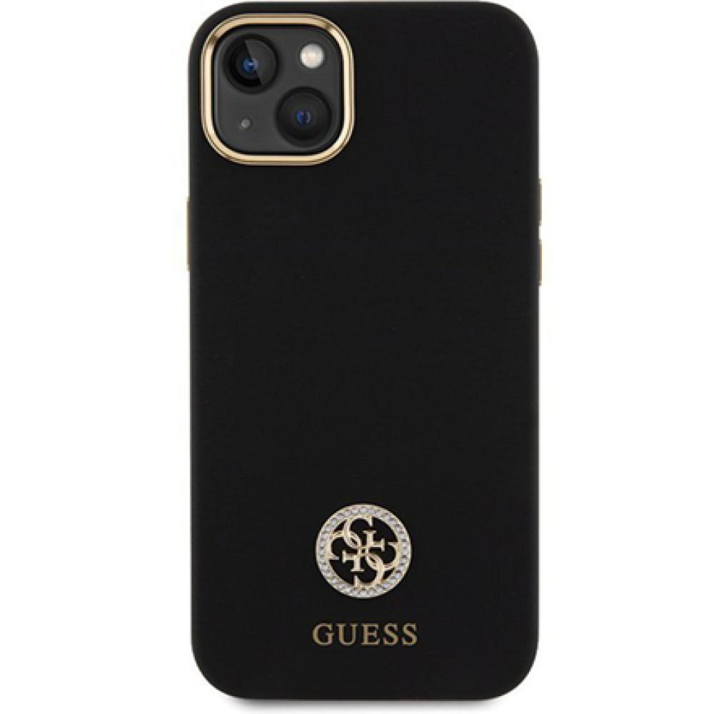 GUESS , GUHCP15M4DGPK , Back cover , Apple , iPhone 15 Plus/14 Plus , TPU, Silicone, Microfiber , Black