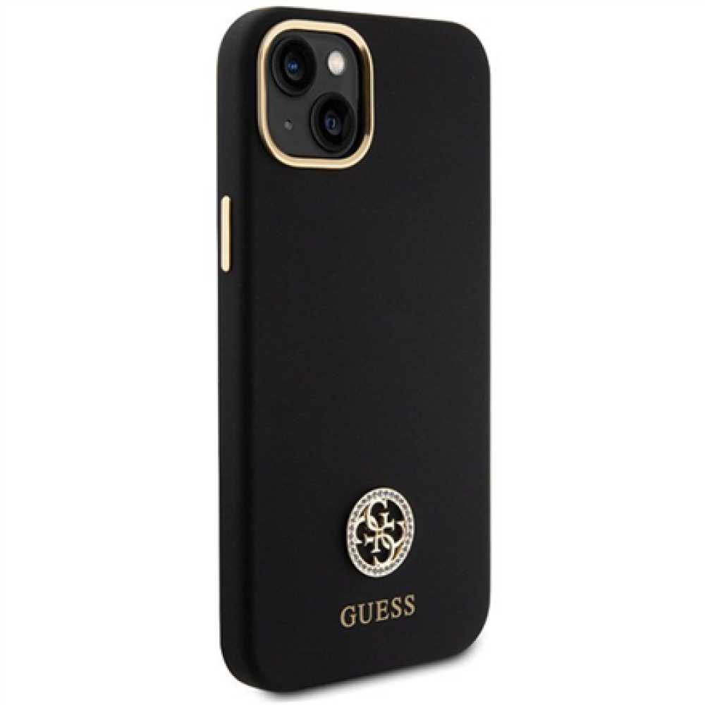 GUESS , GUHCP15M4DGPK , Back cover , Apple , iPhone 15 Plus/14 Plus , TPU, Silicone, Microfiber , Black