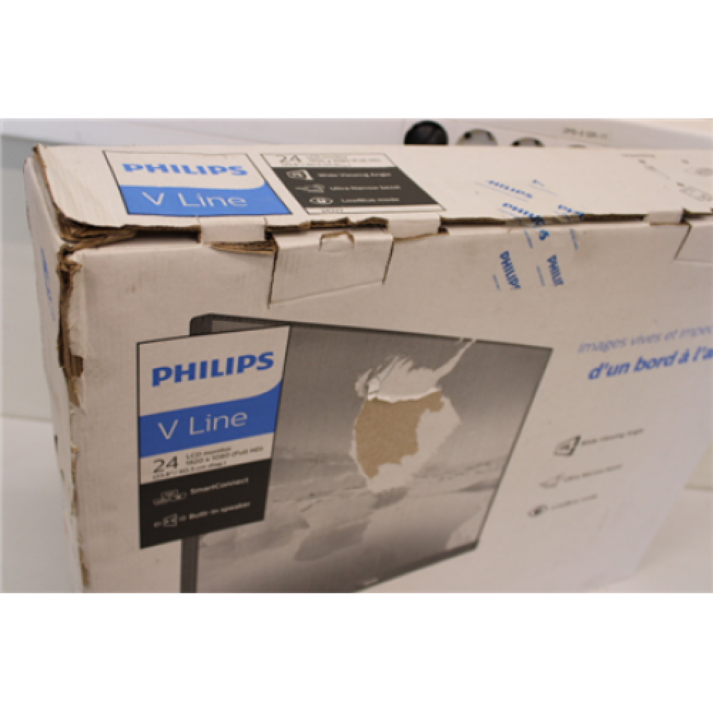SALE OUT. PHILIPS 243V7QJABF/00 23.8 LCD/16:9/1920x1080/250cdm2/5ms/H-178,V-178/10M:1/Black Philips 243V7QJABF/00 23.8 IPS FHD 1920 x 1080 16:9 5 ms 250 cd/m² Black DAMAGED PACKAGING HDMI ports quantity 1 LCD pixels 60 Hz