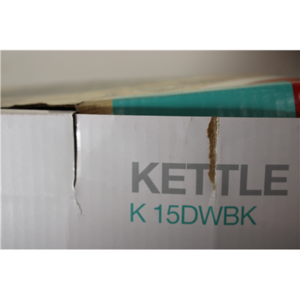 SALE OUT. , Gorenje Kettle , K15DWBK , Electric , 2200 W , 1.5 L , Stainless steel , 360° rotational base , Black , DAMAGED PACKAGING, SCRATCHED