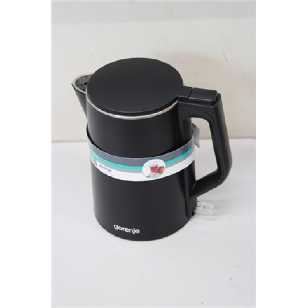 SALE OUT. , Gorenje Kettle , K15DWBK , Electric , 2200 W , 1.5 L , Stainless steel , 360° rotational base , Black , DAMAGED PACKAGING, SMALL DENT ON FRAME, SCRATCHES ON SIDES