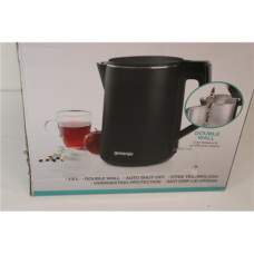 SALE OUT. , Gorenje Kettle , K15DWBK , Electric , 2200 W , 1.5 L , Stainless steel , 360° rotational base , Black , DAMAGED PACKAGING, SMALL DENT ON FRAME, SCRATCHES ON SIDES