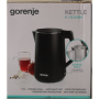 SALE OUT. , Gorenje Kettle , K15DWBK , Electric , 2200 W , 1.5 L , Stainless steel , 360° rotational base , Black , DAMAGED PACKAGING, SCRATCHED