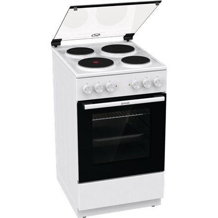 Gorenje Cooker , GE5A21WH , Hob type Electric , Oven type Electric , White , Width 50 cm , Depth 59.4 cm , Grilling , Energy efficiency class A , 68 L