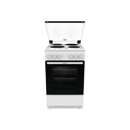 Gorenje Cooker , GE5A21WH , Hob type Electric , Oven type Electric , White , Width 50 cm , Depth 59.4 cm , Grilling , Energy efficiency class A , 68 L