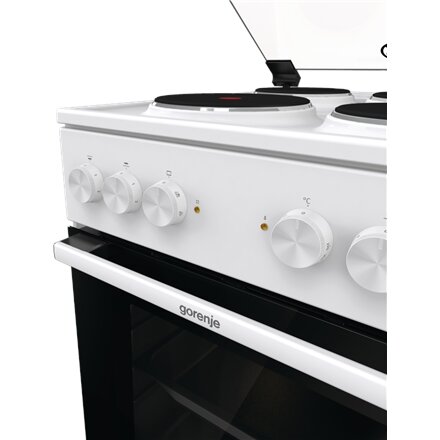 Gorenje Cooker , GE5A21WH , Hob type Electric , Oven type Electric , White , Width 50 cm , Depth 59.4 cm , Grilling , Energy efficiency class A , 68 L