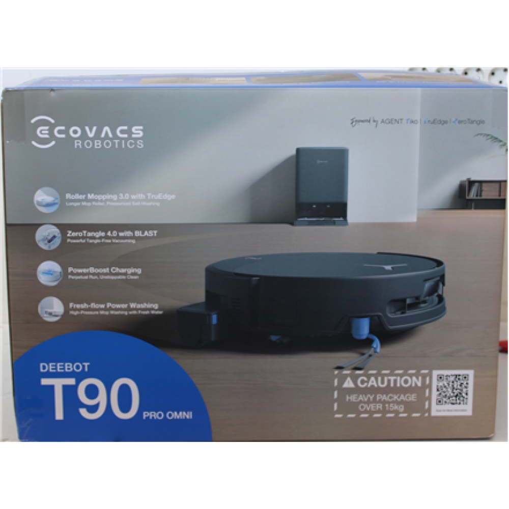 SALE OUT. Ecovacs DEEBOT T90 PRO OMNI BLACK Vacuum cleaner, Robot, Wet&Dry, 30800Pa, TruEdge 3.0, AIVI 3D 3.0, 4000 mAh, Black + Auto-empty , Ecovacs Robotic Vacuum Cleaner , DEEBOT T90 PRO OMNI , Wet&Dry , Operating time (max) 350 min , Li-Ion , 