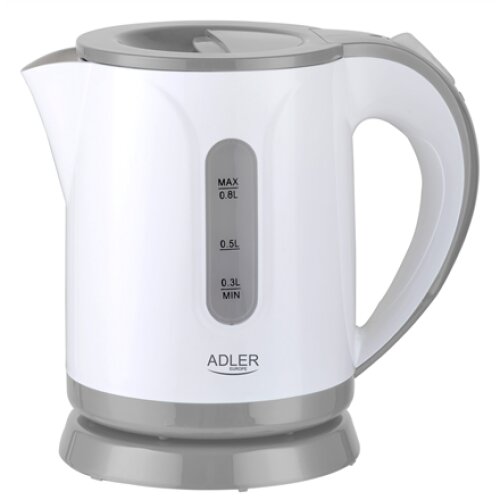 Adler , Kettle , AD 1371g , Electric , 850 W , 0.8 L , Stainless steel/Polypropylene , 360° rotational base , White/Grey