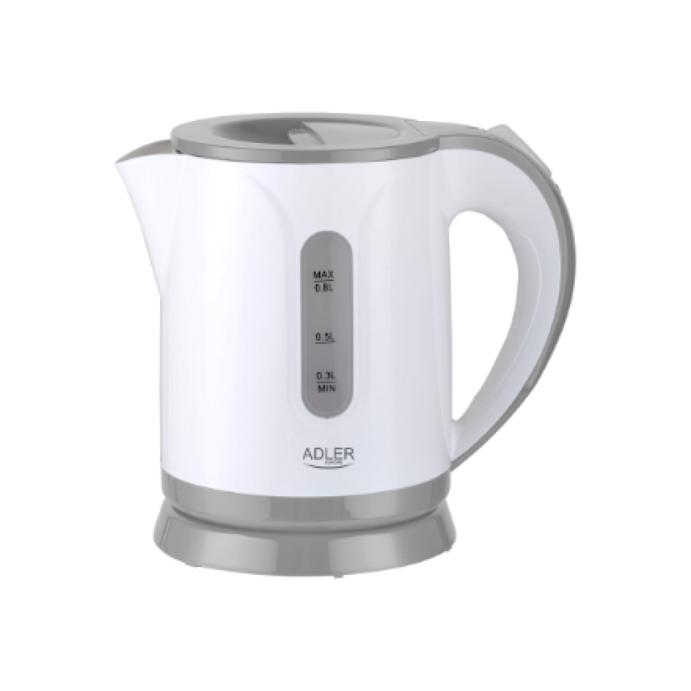 Adler , Kettle , AD 1371g , Electric , 850 W , 0.8 L , Stainless steel/Polypropylene , 360° rotational base , White/Grey