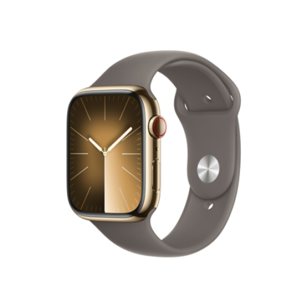 Apple Apple Watch Series 9 GPS + Cellular 45mm Gold Stainless Steel Case with Clay Sport Band - S/M Apple