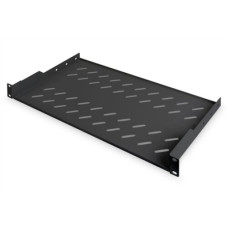 Digitus , Fixed Shelf for Racks , DN-19 TRAY-1-SW , The shelves for fixed mounting can be installed easy on the two front 483 mm (19“) profile rails of your 483 mm (19“) network- or server cabinet. Due to their stable, perforated steel sheet with a high l