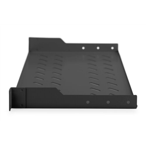 Digitus , Fixed Shelf for Racks , DN-19 TRAY-1-SW , The shelves for fixed mounting can be installed easy on the two front 483 mm (19“) profile rails of your 483 mm (19“) network- or server cabinet. Due to their stable, perforated steel sheet with a high l