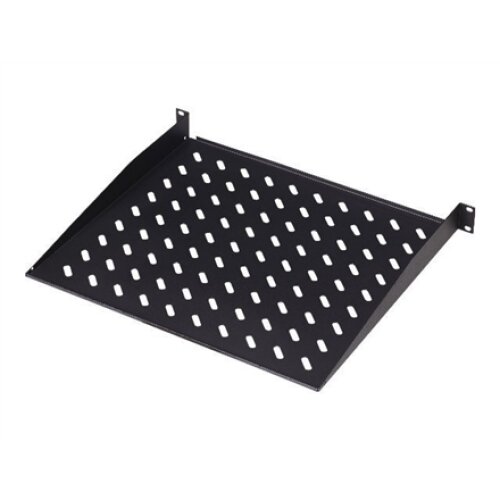 Digitus , Fixed Shelf for Racks , DN-19 TRAY-1-SW , The shelves for fixed mounting can be installed easy on the two front 483 mm (19“) profile rails of your 483 mm (19“) network- or server cabinet. Due to their stable, perforated steel sheet with a high l