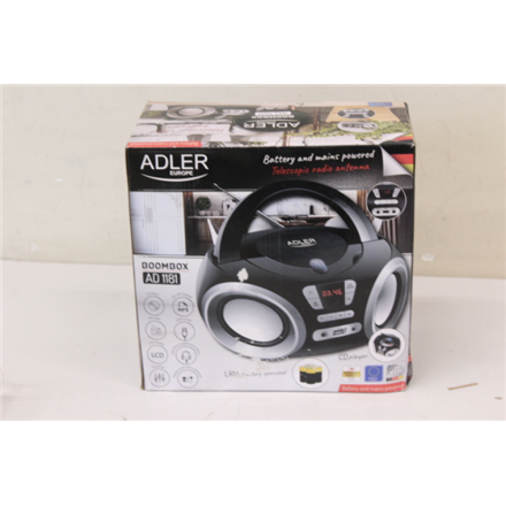 SALE OUT. , Adler , CD Boombox , AD 1181 , Speakers , USB connectivity , DAMAGED PACKAGING