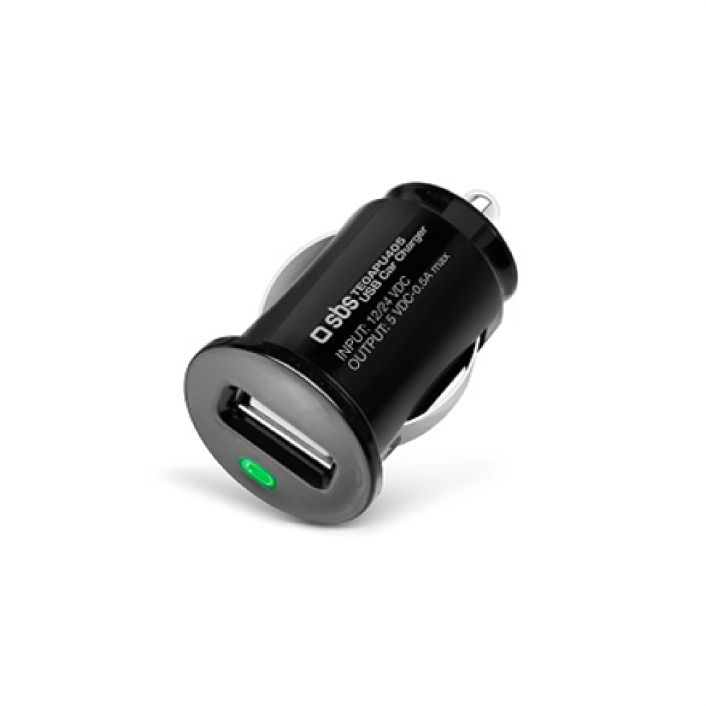 SBS Mini car charger USB 12/24V, 500 mAh SBS 1 USB female