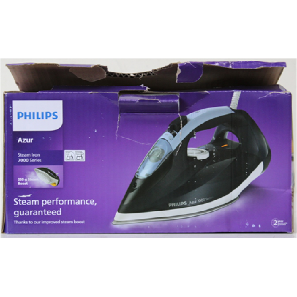 SALE OUT. Philips DST7030/20 Steam iron, Dark Blue , Philips DST7030/20 , Steam Iron , 2800 W , Water tank capacity 300 ml , Continuous steam 50 g/min , Steam boost performance 250 g/min , Dark Blue , DAMAGED PACKAGING