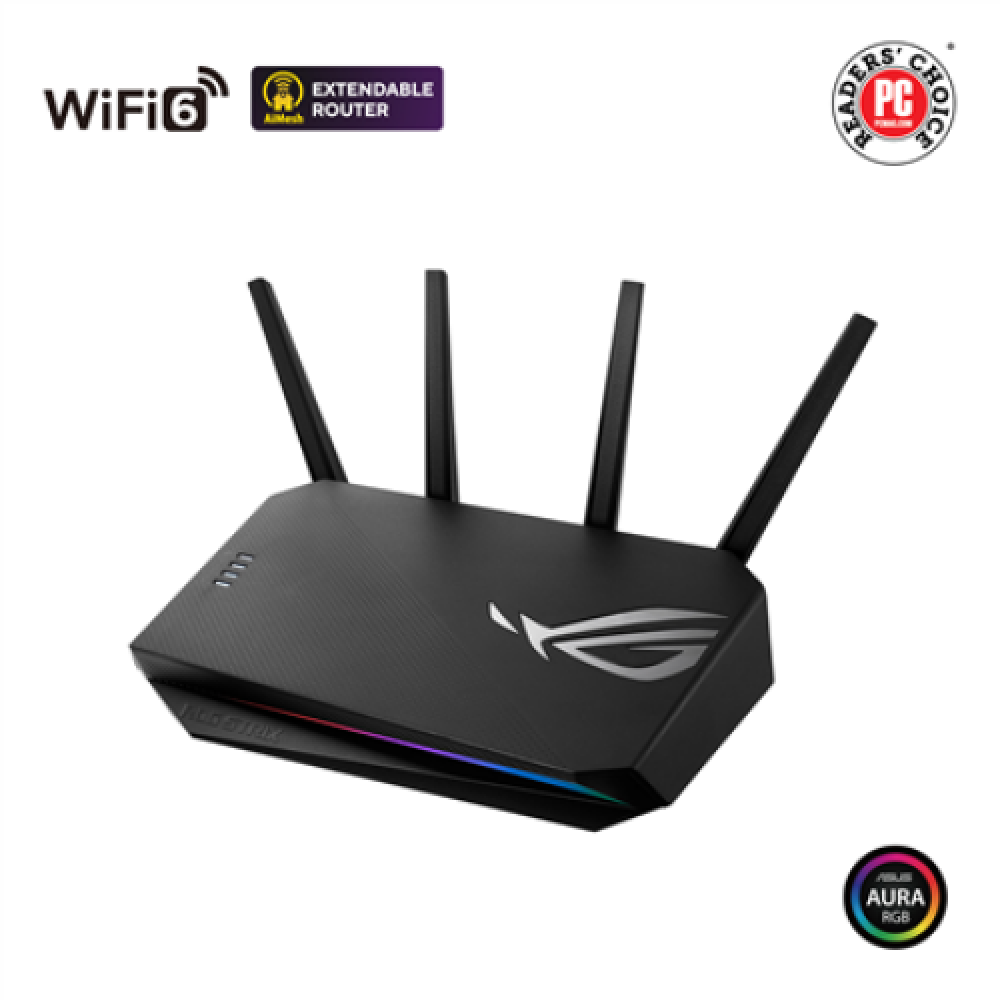 Asus , Dual Band Gigabit Router , GS-AX3000 , 1024-QAM Mbit/s , Mbit/s , Ethernet LAN (RJ-45) ports 4 , Mesh Support , MU-MiMO , Antenna type 4x External antenna , 1x USB 3.2 Gen 1