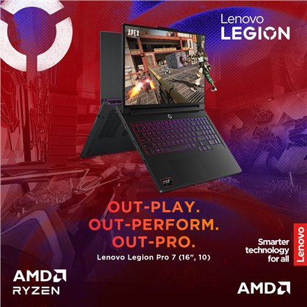 Lenovo Legion Pro 7 16AFR10H , Eclipse Black , 16 , OLED , WQXGA , 2560 x 1600 pixels , 240 Hz , Glossy , AMD Ryzen 9 , 9955HX , 32 GB , SO-DIMM DDR5 , Solid-state drive capacity 1000 GB , NVIDIA GeForce RTX 5070 Ti , GDDR7 , 12 GB , Windows 11 Home , 802