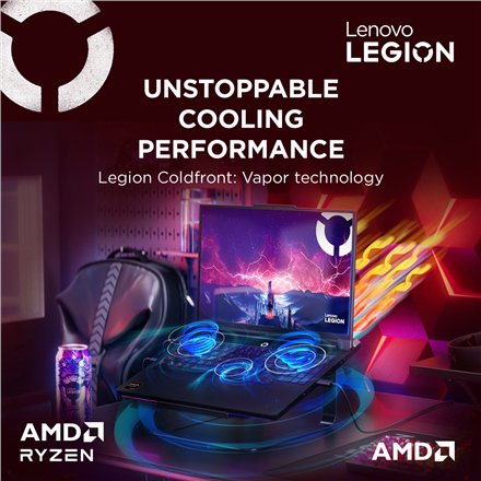 Lenovo Legion Pro 7 16AFR10H , Eclipse Black , 16 , OLED , WQXGA , 2560 x 1600 pixels , 240 Hz , Glossy , AMD Ryzen 9 , 9955HX , 32 GB , SO-DIMM DDR5 , Solid-state drive capacity 1000 GB , NVIDIA GeForce RTX 5070 Ti , GDDR7 , 12 GB , Windows 11 Home , 802