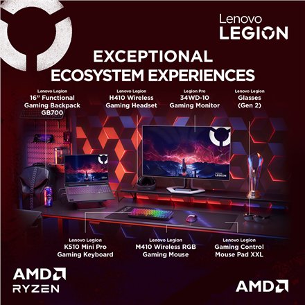 Lenovo Legion Pro 7 16AFR10H , Eclipse Black , 16 , OLED , WQXGA , 2560 x 1600 pixels , 240 Hz , Glossy , AMD Ryzen 9 , 9955HX , 32 GB , SO-DIMM DDR5 , Solid-state drive capacity 1000 GB , NVIDIA GeForce RTX 5070 Ti , GDDR7 , 12 GB , Windows 11 Home , 802