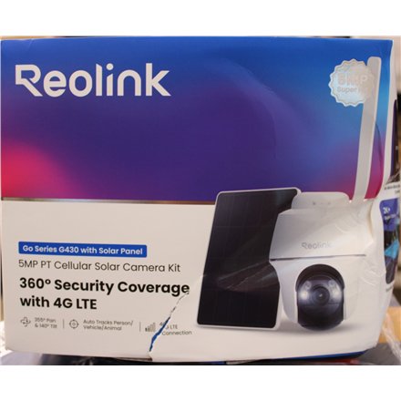 SALE OUT. Reolink Go Series G430 Battery 4G Camera with Solar Panel , Reolink , 4G Security Camera with Smart Detection and Solar Panel, 3W , Go Series G430 , 24 month(s) , PT , 4 MP , Fixed lens , IP64 , H.265 , Micro SD, Max. 128 GB , DAMAGED PACKAGING