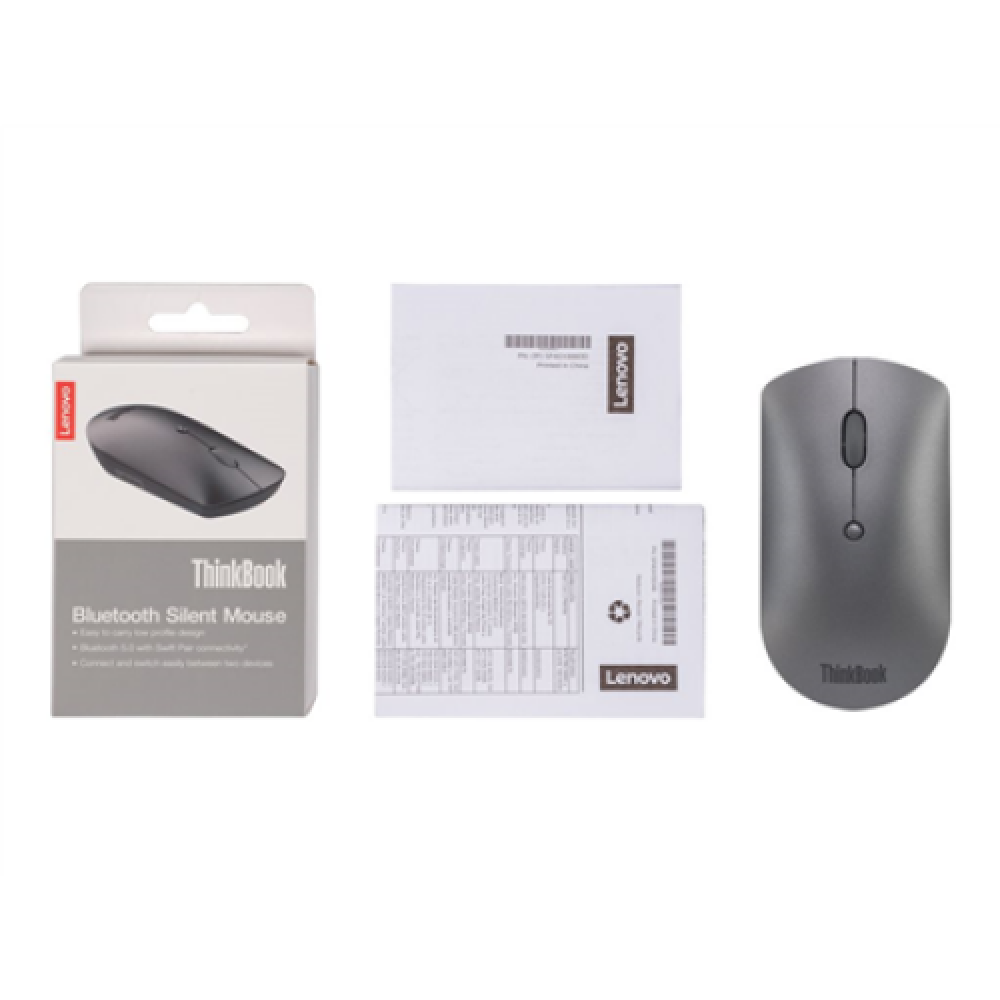 Lenovo , ThinkBook Bluetooth Silent Mouse , Wireless , Bluetooth 5.0 , Iron Grey , 1 year(s)