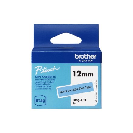 Brother BTAG-L31 , Black on Light Blue , Btag