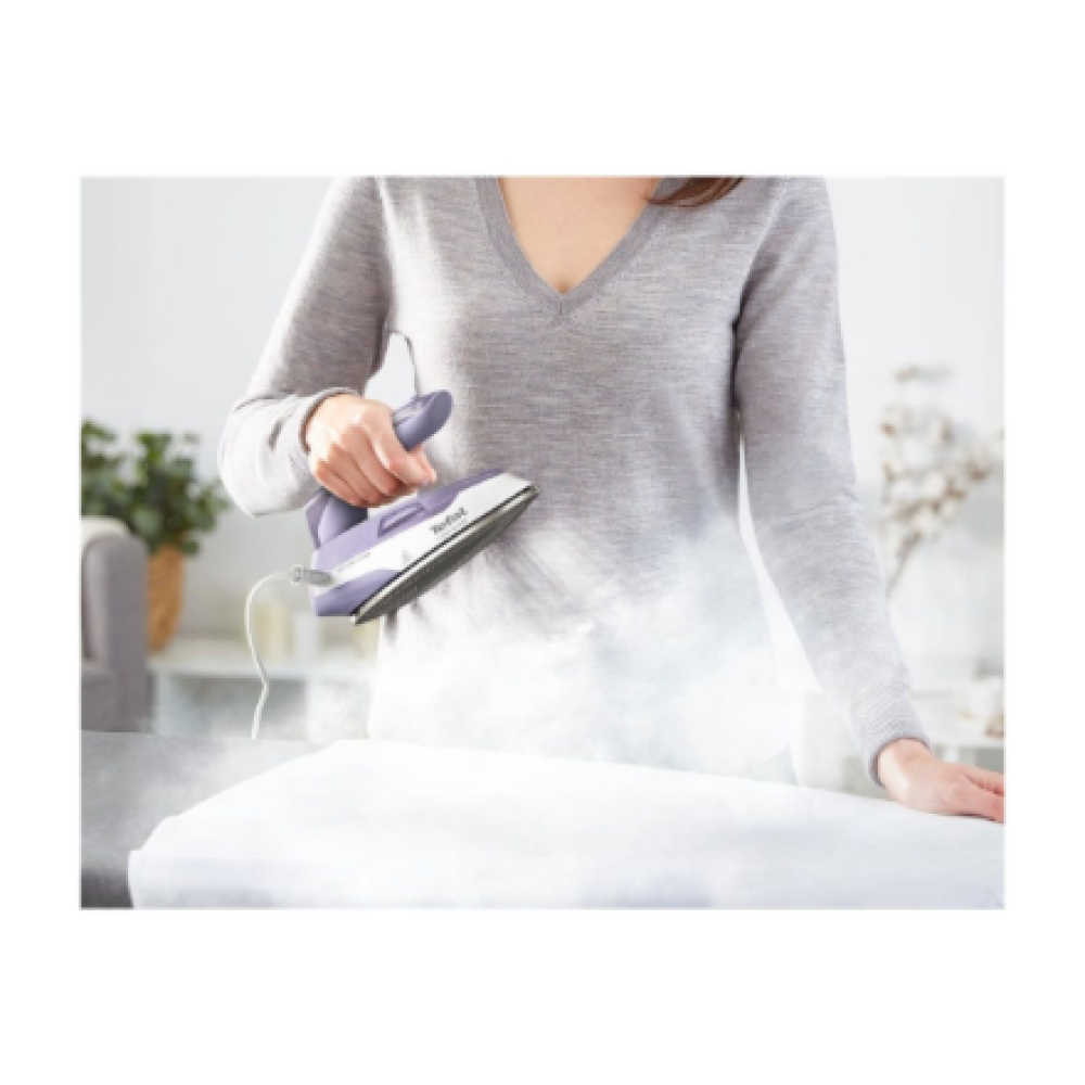 TEFAL First Class DB1612E0 , Steam Travel Iron , 1000 W , Continuous steam 10 g/min , Steam boost performance 45 g/min , White/Purple