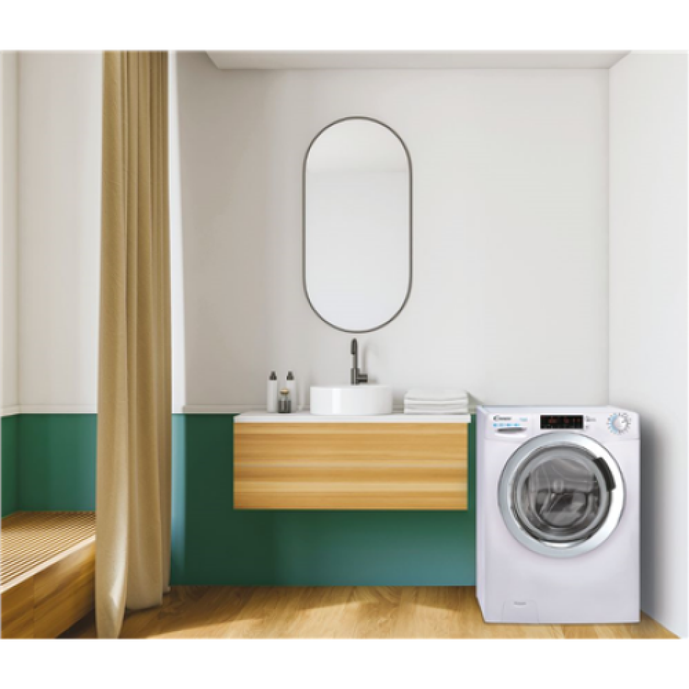 Candy Washing Machine CSS4147TWMCE/1-S Energy efficiency class A, Front loading, Washing capacity 7 kg, 1400 RPM, Depth 45 cm, Width 60 cm, Display, LCD, Steam function, NFC, White