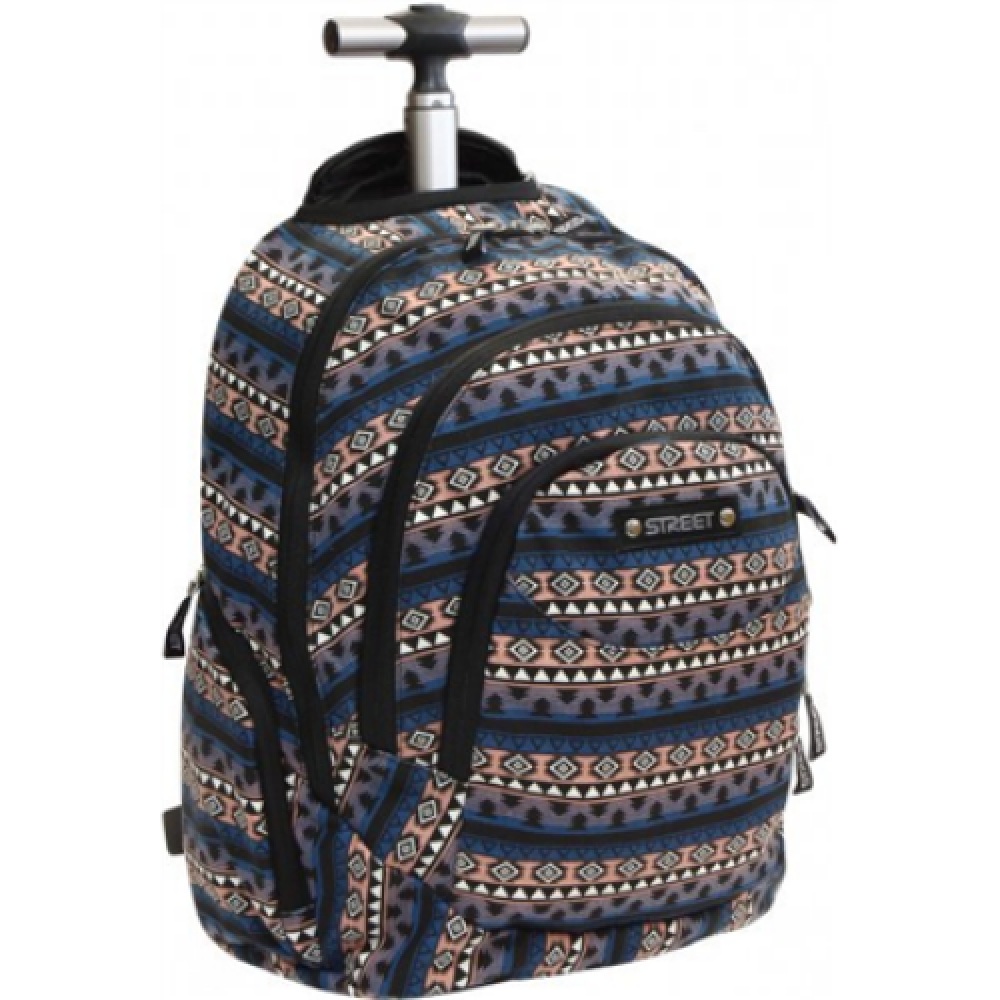 Eurocom Rounded Canvas backpack on wheels Multicolor