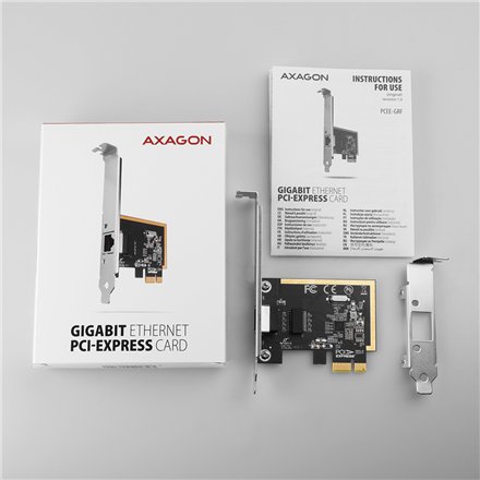 AXAGON Gigabit Ethernet PCI-Express network card with proven Realtek chipset version , PCEE-GRF