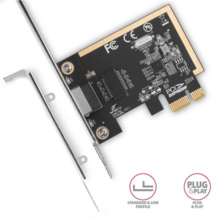 AXAGON Gigabit Ethernet PCI-Express network card with proven Realtek chipset version , PCEE-GRF