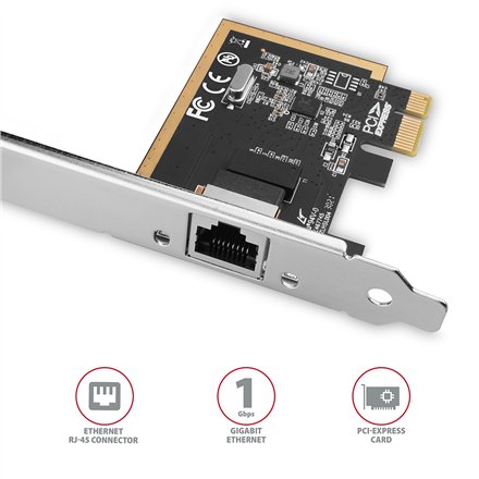 AXAGON Gigabit Ethernet PCI-Express network card with proven Realtek chipset version , PCEE-GRF