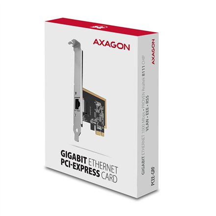 AXAGON Gigabit Ethernet PCI-Express network card with proven Realtek chipset version , PCEE-GRF