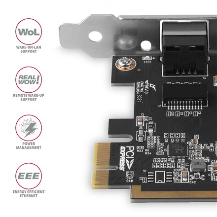 AXAGON Gigabit Ethernet PCI-Express network card with proven Realtek chipset version , PCEE-GRF