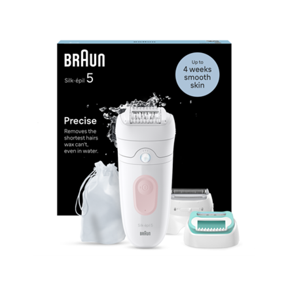 Braun , Epilator , SE5-050 Silk-épil 5 , Operating time (max) 40 min , Number of power levels 1 , Wet & Dry , White