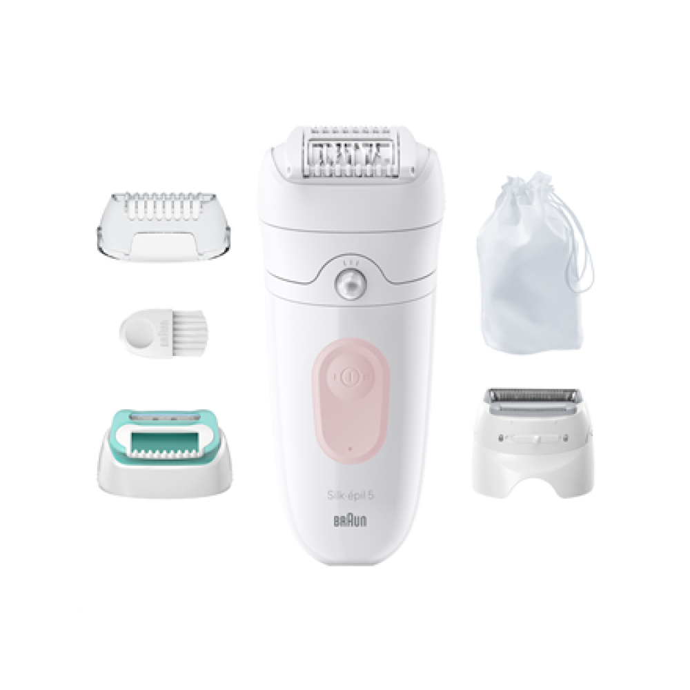 Braun , Epilator , SE5-050 Silk-épil 5 , Operating time (max) 40 min , Number of power levels 1 , Wet & Dry , White