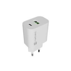 Natec Ribera USB Charger 1X USB-A + 1X USB-C 20W, White