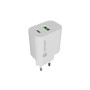 Natec Ribera USB Charger 1X USB-A + 1X USB-C 20W, White