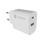 Natec Ribera USB Charger 1X USB-A + 1X USB-C 20W, White