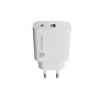 Natec Ribera USB Charger 1X USB-A + 1X USB-C 20W, White