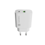 Natec Ribera USB Charger 1X USB-A + 1X USB-C 20W, White