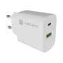 Natec Ribera USB Charger 1X USB-A + 1X USB-C 20W, White