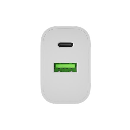 Natec Ribera USB Charger 1X USB-A + 1X USB-C 20W, White
