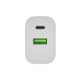 Natec Ribera USB Charger 1X USB-A + 1X USB-C 20W, White