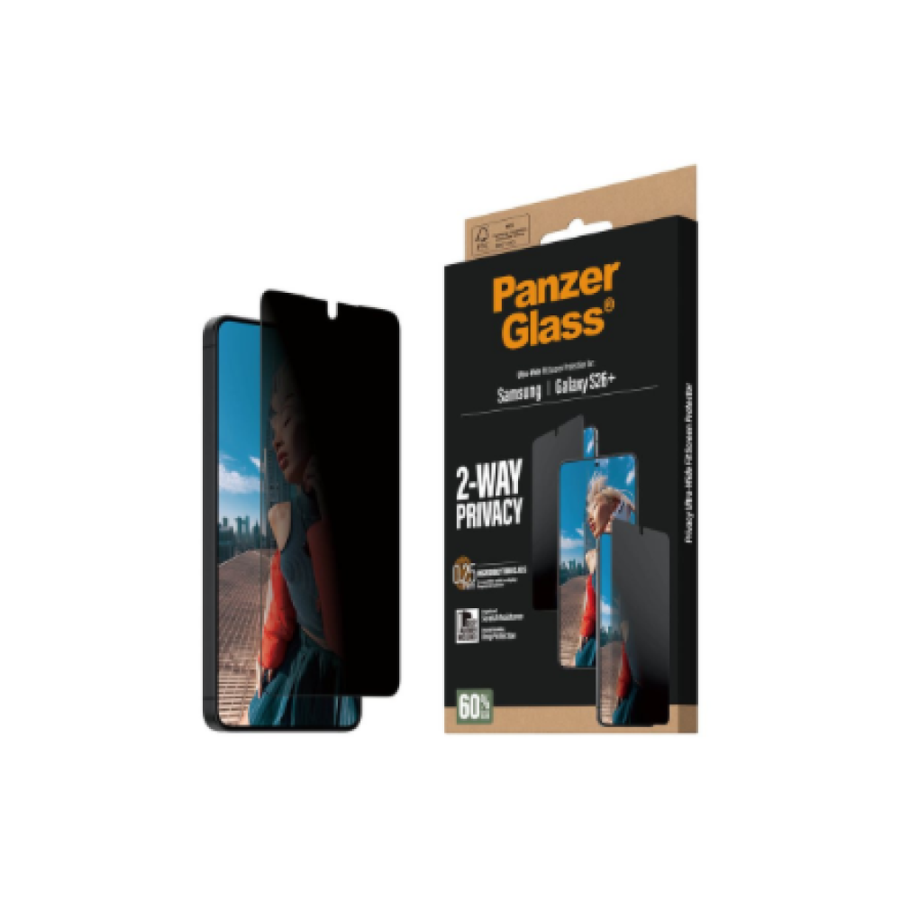 PanzerGlass 2-Way Privacy Screen Protector Samsung New Galaxy S26 Plus , Ultra-Wide Fit w. EasyAligner , PanzerGlass