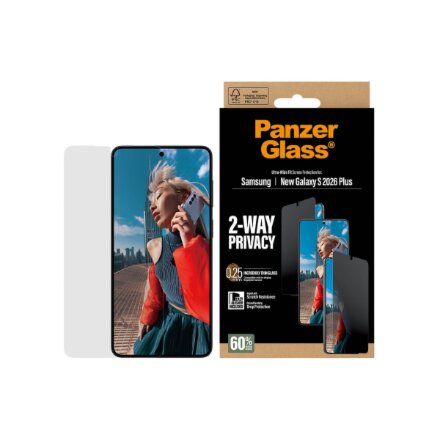 PanzerGlass 2-Way Privacy Screen Protector Samsung New Galaxy S26 Plus , Ultra-Wide Fit w. EasyAligner , PanzerGlass