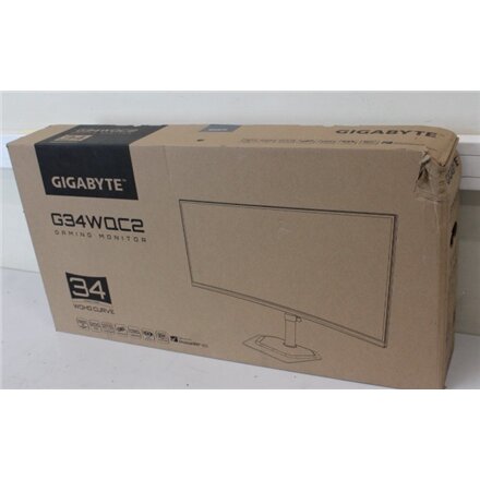 Gigabyte SALE OUT. , G34WQC2 EK , 34 , VA , WQHD , 200 Hz , 1 ms , 3440 x 1440 pixels , 450 cd/m² , HDMI ports quantity 2 , Warranty 36 month(s) , DAMAGED PACKAGING