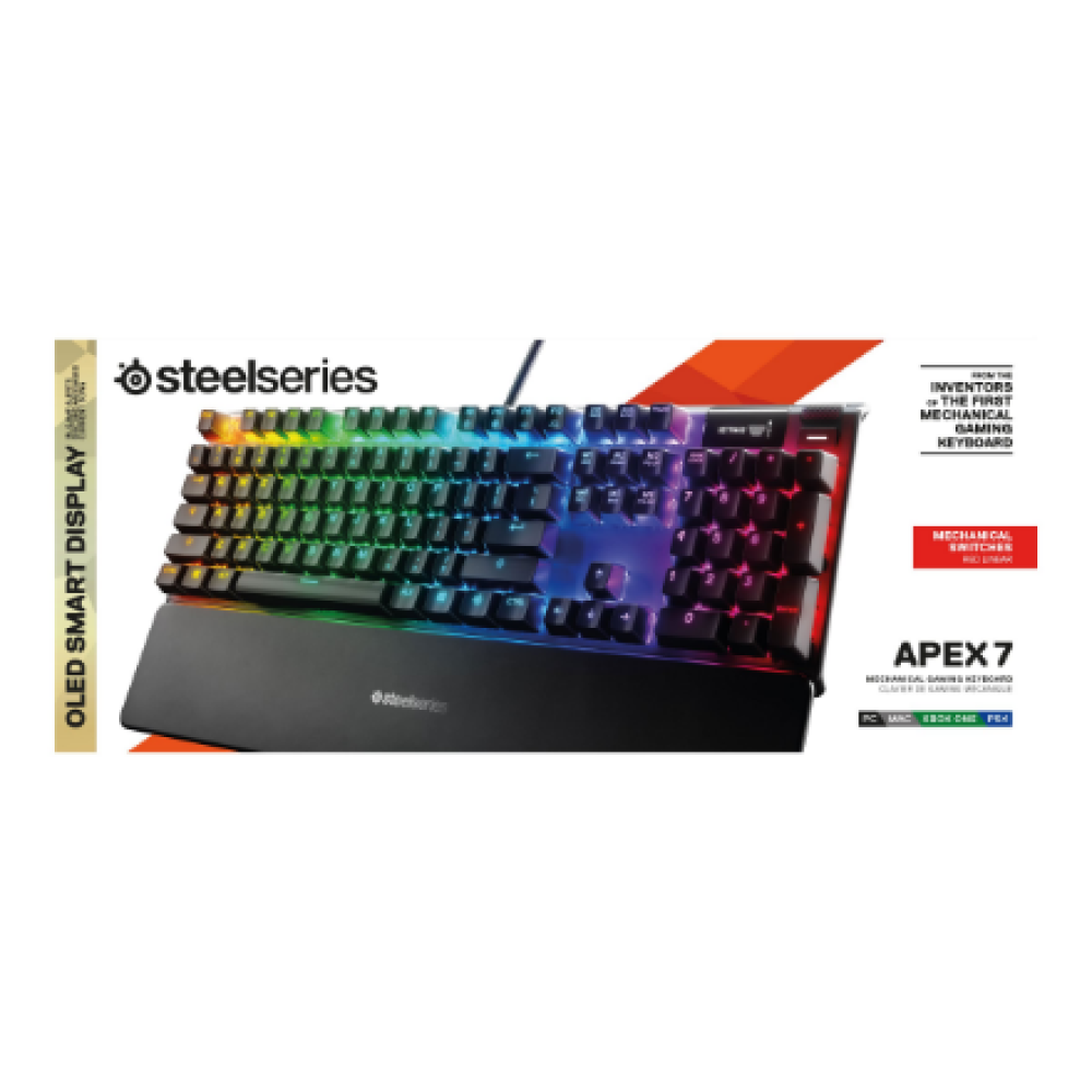 SteelSeries Apex 7 Gaming Keyboard, NOR Layout, Wired, Brown Switch , SteelSeries , Gaming Keyboard , Apex 7 , Brown Switch , Gaming keyboard , Wired , RGB LED light , NORD , USB