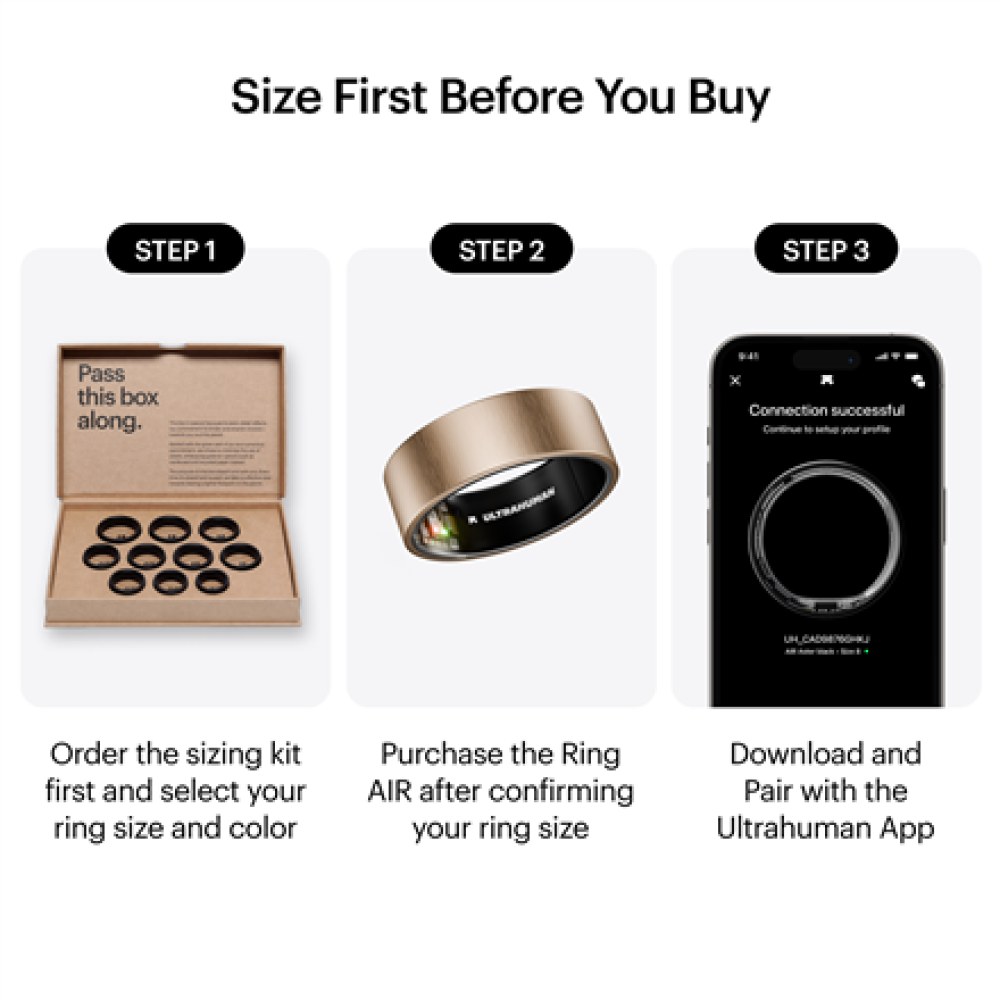 Ultrahuman , Ring Air , Brushed Rose Gold , Size 6 , Smart Ring